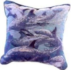 Bottlenose Dolphins Tapestry Throw Pillow