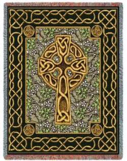Celtic Cross Tapestry Throw