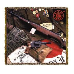 Smith & Wesson WW II Gun Tapestry Throw