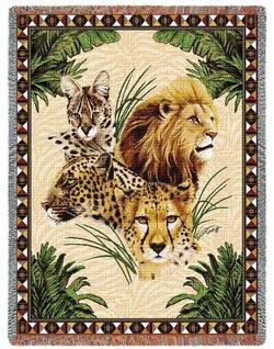 Big Cats Tapestry Throw
