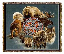 Native American Animal Spirit Tapestry Throw