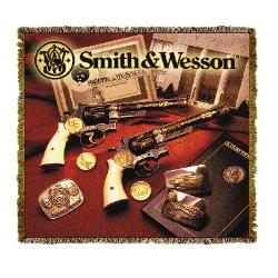 Smith & Wesson Gold Coin Gun Tapestry Throw