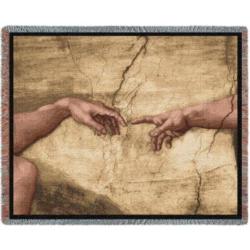  NEW Hands Of God And Adam Tapestry Throw