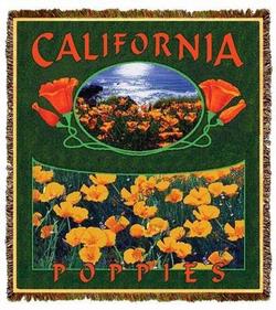 NEW California Poppies Tapesatry Throw