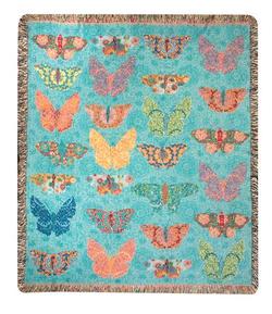 Butterfly Kaleidoscope Tapestry Throw