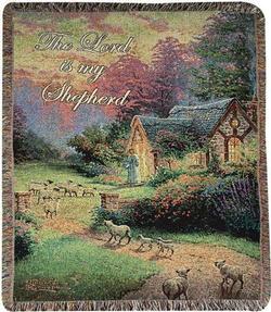 Good Shepherd's Cottage Tapestry Throw