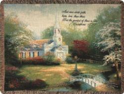 Hometown Chapel with Verse Tapestry Throw
