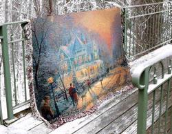 A Holiday Gathering with Verse Tapestry Throw