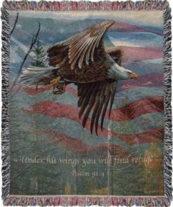 Freedom, Psalm 91:4 May Tapestry Throw
