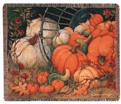 Pumpkin Garden Tapestry Throw