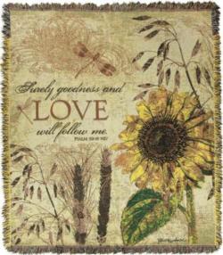 Psalm 59:16 Surely Goodness And Love Tapestry Throw