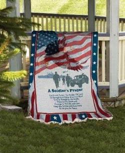 A Soldier's Prayer Tapestry Throw