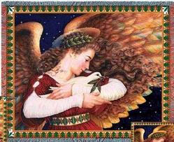 Angel and Dove Tapestry Throw