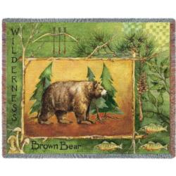 Brown Bear Lodge Tapestry Throw