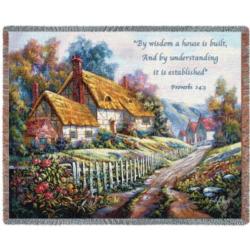Proverbs 24:3-4 Clospie Village Garden Blanket