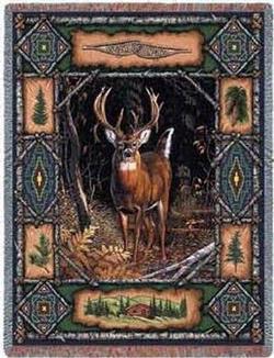 Deer Lodge Tapestry Throw