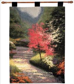 Afternoon Light Dogwood Proverbs 3:6 Tapestry Wall Hanging