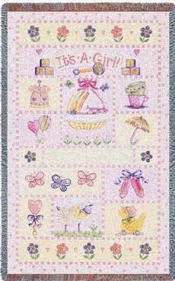 its a girl cotton baby throw cotton throws tapestries throw