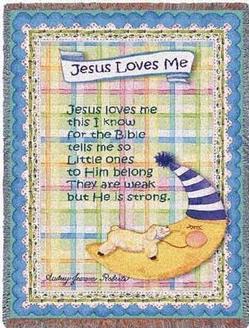 Jesus Loves Me - Boy Tapestry Throw