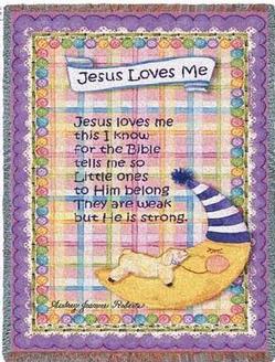 Jesus Loves Me - Girl Tapestry Throw