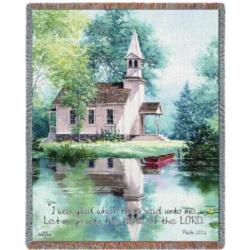 Psalm 122:1 Lakeside Scripture Tapestry Throw