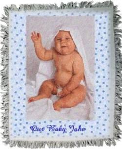 Baby Gift Personalized Photo Weave Tapestry Throw