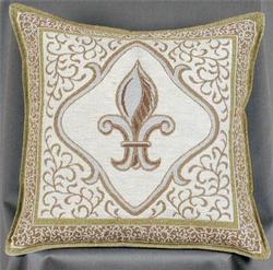 Fleur De Lis - Natural Tapestry Pillow