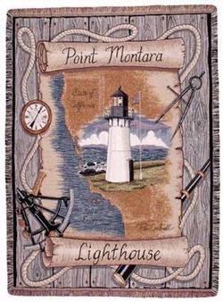 Point Montara, CA Lighthouse Tapestry Throw