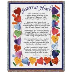 NEW Sisters At Heart Poem Tapestry Throw