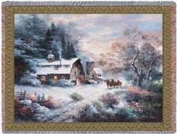 Snowy Evening Tapestry Throw 