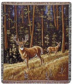 Whitetail Morning Tapestry Throw