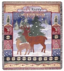 A Happy Christmas Tapestry Throw