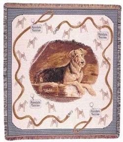 Pedigree Airedale Terrier Dog Tapestry Throw