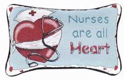 Nurses Are All Heart Pillow Talk Tapestry Pillow