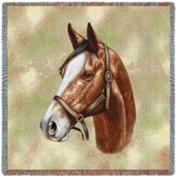 Thoroughbred Light Brown Horse Tapestry Throw
