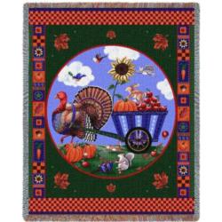 Turkey Thanksgiving Tapestry Throw