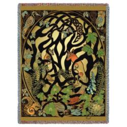 Woodland Fox And Forest Animals - Celtic Tapestry Throw