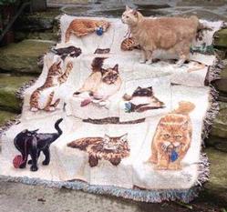 Curious Kitties Tapestry Throw