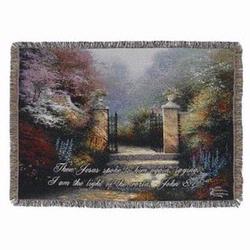 Victorian Garden with Verse Tapestry Throw