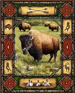 Buffalo Lodge Tapestry Wall Hanging