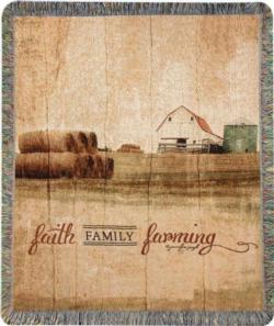 Faith, Family, Farming Tapestry Throw