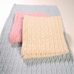Pink Baby Cable Knit Blanket