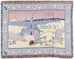 A Gift to Remember Home Is Where The Beach Is Tapestry Throw