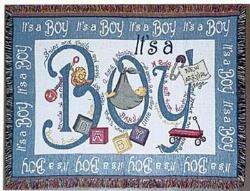 A Gift to Remember Its A Boy Tapestry Throw