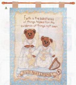  SALE Boyds Bear Faith Is The Substance Tapestry Wall Hanging