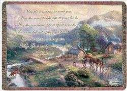 Emerald Valley with Irish Blessing Tapestry Throw