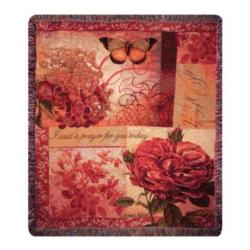 Spring Blooms W/ Verse Tapestry Throw