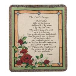 Matthew 6:9-13, The Lord's Prayer Stained Glass Tapestry Throw