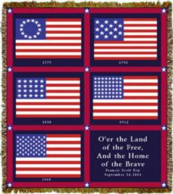History of Flags Tapestry Throw Blanket
