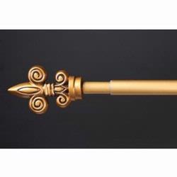 Gold Fleur Finial Rod, Drapery, Wall Hanging Rod